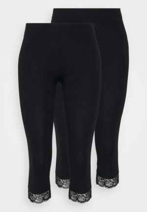 Anna Field 2 Pack Leggings Trousers Broek Dames Zwart | 4750-BGVWA