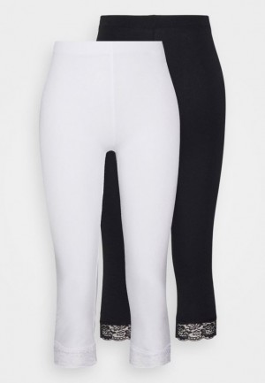 Anna Field 2 Pack Leggings Trousers Broek Dames Zwart | 6149-BFWLR