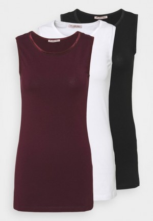 Anna Field 3 Pack Top T-shirts Dames Zwart | 9048-CHZMK