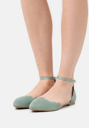Anna Field Ankle Riemen Ballet Pumps Ballerina Schoenen Dames Mintgroen | 3065-FXRHC