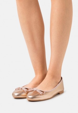 Anna Field Ballet Pumps Ballerina Schoenen Dames Roze Goud | 7582-JOLKB