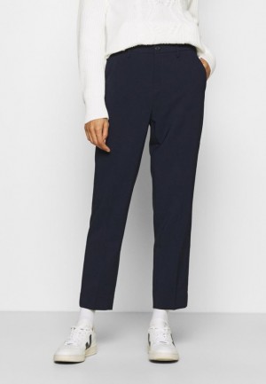 Anna Field Basic Bussiness Pants Trousers Broek Dames Donkerblauw | 1657-TKJGH