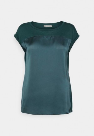 Anna Field Basic T Shirt Overhemd Dames Donkergroen | 5428-XIDES
