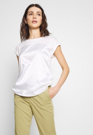 Anna Field Basic T Shirt Overhemd Dames Wit | 1423-UKXMC