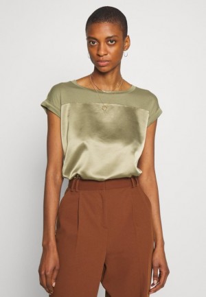 Anna Field Basic T Shirt Overhemd Dames Olijfgroen | 0743-IYRMZ