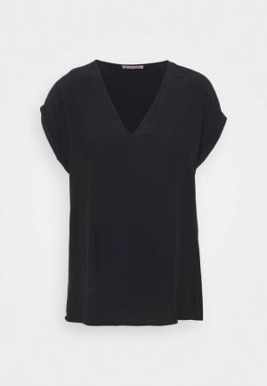 Anna Field Basic T Shirt Overhemd Dames Zwart | 7821-DFBIJ