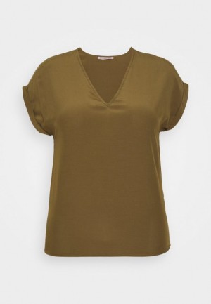 Anna Field Basic T Shirt Overhemd Dames Khaki | 7682-WZYAP