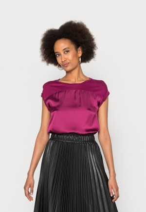 Anna Field Basic T Shirt Overhemd Dames Donkerrood | 6984-GLWKS