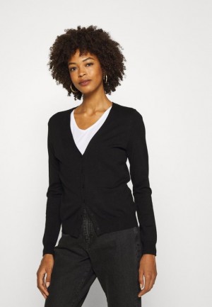 Anna Field Basic V Neck Cardigan Cardigan Cardigan Dames Zwart | 3956-HYRPB