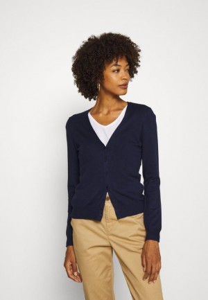 Anna Field Basic V Neck Cardigan Cardigan Cardigan Dames Donkerblauw | 6941-SUMAY