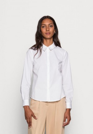 Anna Field Business Regular Button Down Blouse Overhemd Dames Wit | 5809-DBAWL