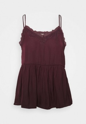 Anna Field Cami Top T-shirts Dames Bordeaux | 7485-FNRVO