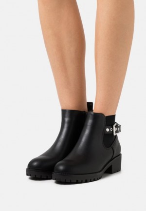 Anna Field Comfort Cowboy Biker Ankle Boot Enkellaarzen Dames Zwart | 6402-JAQVR