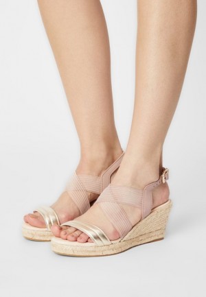 Anna Field Comfort Leren Espadrilles Sandalen Dames Beige | 8674-BMHSI