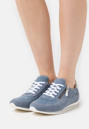 Anna Field Comfort Leren Trainers Sneakers Dames Blauw | 9215-ZOHTR