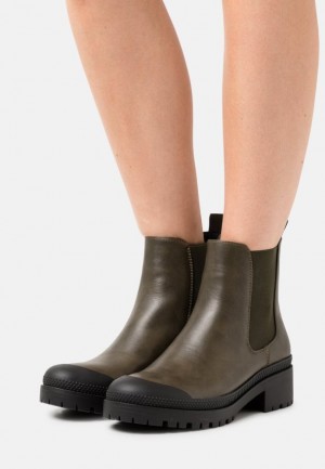 Anna Field Comfort Platform Ankle Boots Enkellaarzen Dames Olijfgroen | 5982-FSPHC