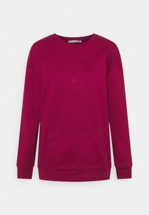 Anna Field Crew Neck With Pocket Sweatshirt Pullover Dames Rood | 7634-HFMWN