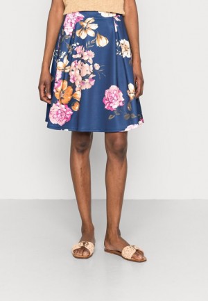 Anna Field Geplooid Skirt Rok Dames Donkerblauw | 5937-PAQIR