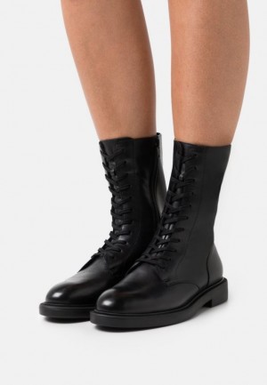 Anna Field Kanten Up Ankle Boots Enkellaarzen Dames Zwart | 1284-TCQZM