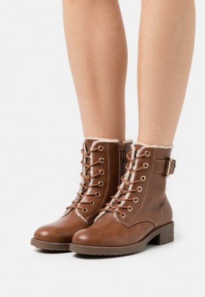 Anna Field Kanten Up Ankle Boots Enkellaarzen Dames Bruin | 6294-ZUOXG