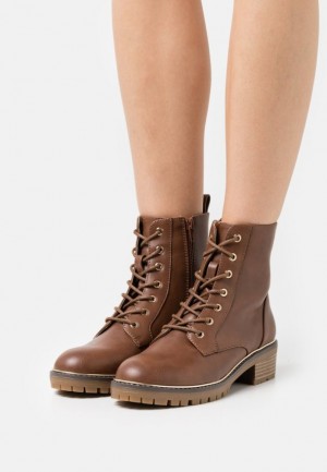 Anna Field Kanten Up Ankle Boots Enkellaarzen Dames Bruin | 5960-TVJQG