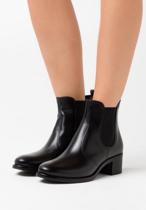 Anna Field Leren Ankle Boots Enkellaarzen Dames Zwart | 3872-BVDZE