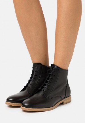 Anna Field Leren Ankle Boots Enkellaarzen Dames Zwart | 2851-VCYSM