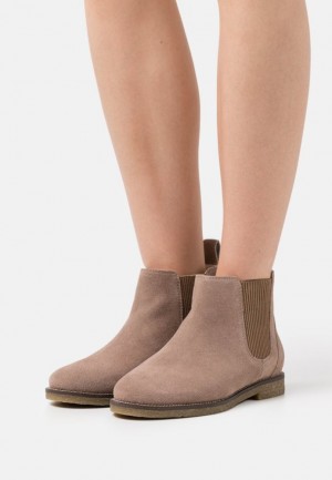 Anna Field Leren Ankle Boots Enkellaarzen Dames Beige | 1538-NXCDO
