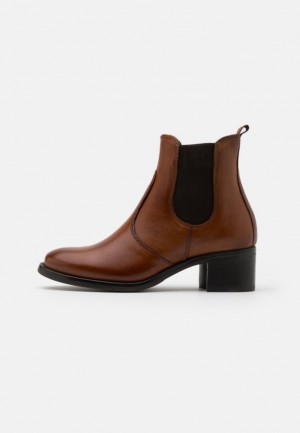 Anna Field Leren Ankle Boots Enkellaarzen Dames Bruin | 8791-QNKXH