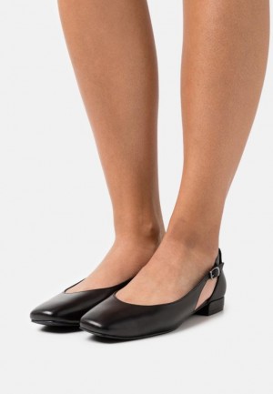 Anna Field Leren Ballet Pumps Ballerina Schoenen Dames Zwart | 5027-KFGVI
