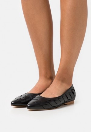 Anna Field Leren Ballet Pumps Ballerina Schoenen Dames Zwart | 3851-NAJSX