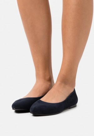 Anna Field Leren Ballet Pumps Ballerina Schoenen Dames Donkerblauw | 2938-AIPFM
