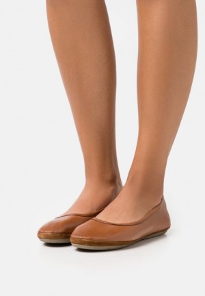 Anna Field Leren Ballet Pumps Ballerina Schoenen Dames Bruin | 2875-MVHKX
