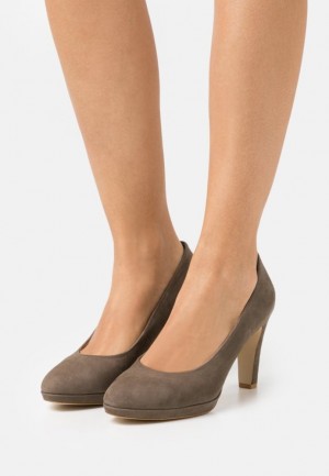 Anna Field Leren Comfort High Heels Hakken Dames Grijs Bruin | 4203-FRVCI