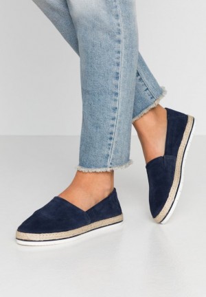 Anna Field Leren Espadrilles Laag Schoenen Dames Donkerblauw | 7520-QXYHJ