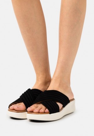 Anna Field Leren Hak Mules Pantoffels Dames Zwart | 6032-VNMXW