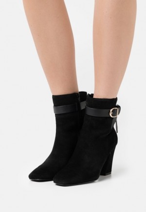 Anna Field Leren High Hak Ankle Boots Enkellaarzen Dames Zwart | 1259-CSFKX