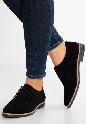 Anna Field Leren Kanten Ups Laag Schoenen Dames Zwart | 5016-OJIZN