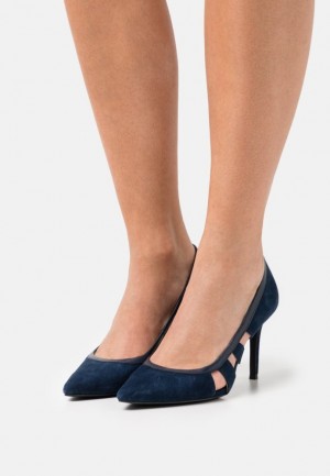 Anna Field Leren Klassieke Heels Hakken Dames Donkerblauw | 9354-OXLWV