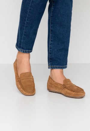 Anna Field Leren Moccasins Laag Schoenen Dames Bruin | 2310-TPGEK