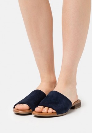Anna Field Leren Mules Pantoffels Dames Donkerblauw | 9314-OGKJP