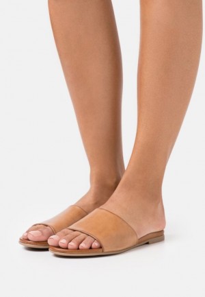 Anna Field Leren Mules Pantoffels Dames Beige | 1576-RGLNZ