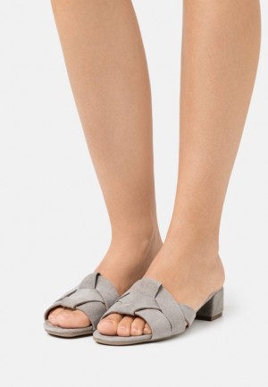 Anna Field Leren Mules Pantoffels Dames Lichtblauw | 0951-ADSON