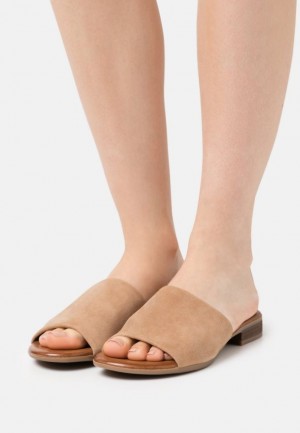 Anna Field Leren Mules Pantoffels Dames Beige | 8347-YKVUF