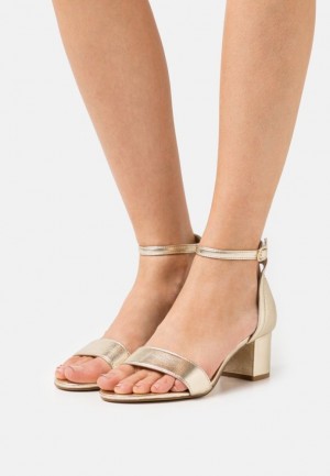 Anna Field Leren Sandals Sandalen Dames Goud | 2496-KENRG