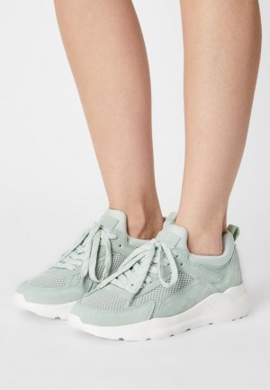 Anna Field Leren Trainers Sneakers Dames Mintgroen | 9247-FUCTB