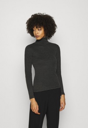 Anna Field Long Sleeved Top T-shirts Dames Donkergrijs | 8136-MTAVS