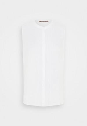 Anna Field Mouwloos Blouse With Gathers Overhemd Dames Wit | 2586-IJGHA