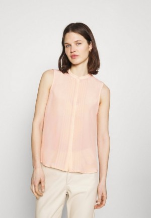 Anna Field Mouwloos Blouse With Gathers Overhemd Dames Roze | 7834-JKRCG