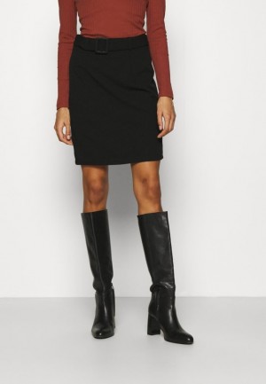 Anna Field Pencil Skirt Rok Dames Zwart | 7086-IDAGK